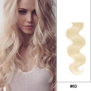 Curly Hair Extensions 24 In #60 White Bl…